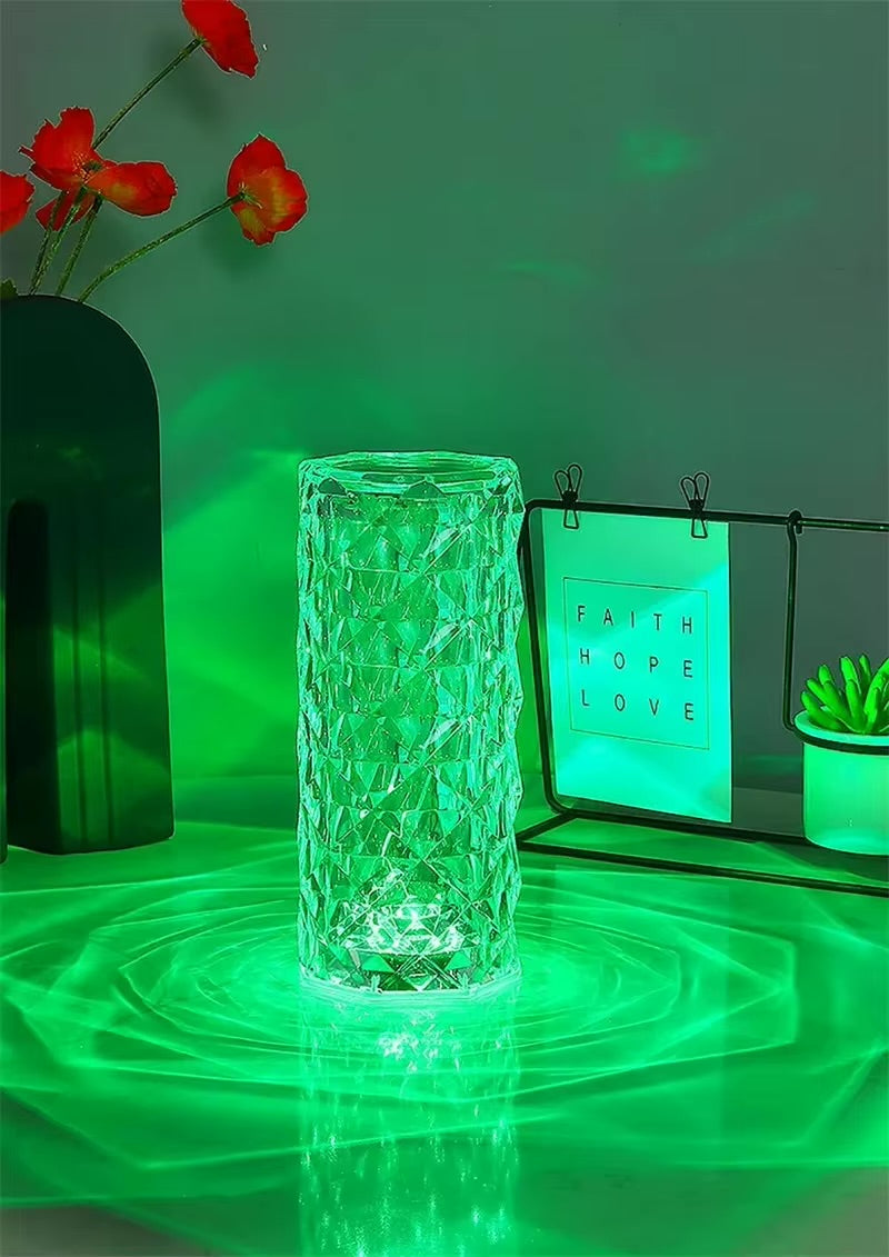 Elegant Crystal Rose Lamp – Add Magic to Any Space